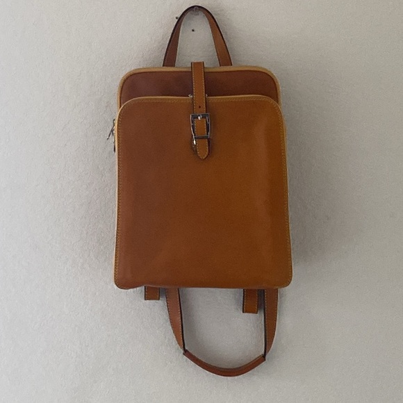 TimeResistance  Women’s Convertible Leather Backpack Shoulder Bag.Made in Italy main image 6
